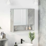 vidaXL Ντουλάπα Καθρέφτη με ράφι Γκρι σκυροδέματος 59 x 17 x 55 cm