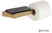 Χαρτοθήκη Με Εταζέρα-Βάση Κινητού Geesa Shift Gold Brushed 9924-201