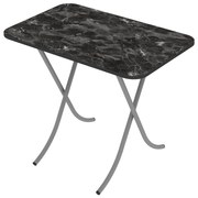 Tραπέζι "MOUNTAIN TOP" πτυσσόμενο από mdf/μέταλλο σε χρώμα μαύρο μαρμάρου 60x90x75 100-02937
