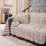 Κουβέρτα Καναπέ Berry 01 Beige Teoran 130X170 Πολυέστερ