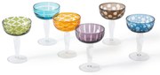 Champagne Glass POLS POTTEN Multicolour Cuttings Coupe Glasses, multicolour, set of 6 140-230-138-0M