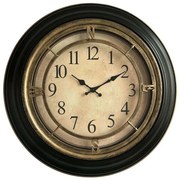 Ρολόι Τοίχου 280-125-037 60x60x5cm Black-Bronze Πλαστικό, Γυαλί