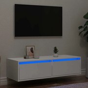 Έπιπλο Τηλεόρασης με LED Λευκό 100X35,5x25 εκ.