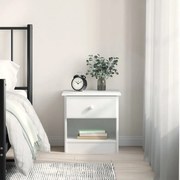 Κομοδίνο ALTA Λευκό 41 x 35 x 41 εκ. από Μασίφ Ξύλο Πεύκου 353914