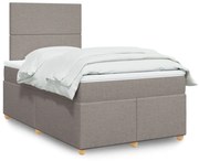 Κρεβάτι Boxspring με Στρώμα Taupe 120x200 εκ. Υφασμάτινο