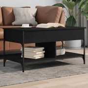 vidaXL Τραπεζάκι Σαλονιού Μαύρο 100x50x50 εκ. Επεξ. Ξύλο &amp; Μέταλλο
