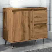 Ντουλάπι Νιπτήρα Μπάνιου Αρτισιανή Δρυς 65x33x60 εκ. Επεξ. Ξύλο