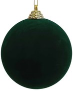 Χριστουγεννιάτικη Πράσινη Μπάλα Velvet 12cm 26268