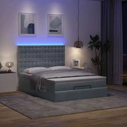 Οθωμανικό κρεβάτι με στρώματα &amp; LEDs Σκούρο γκρι Βελούδο 3314469