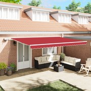 vidaXL Ανασυρόμενη τέντα with Κόκκινο 500 x 300 εκ Κόκκινο