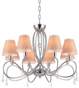 Φωτιστικό Οροφής 77-3666 E002-8 Laki Chrome &amp; White Shade Homelighting Μέταλλο,Ύφασμα