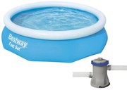 Φουσκωτή Πισίνα Bestway Fast Set οικογενειακή, με χωρητικότητα 3638lt και διαστάσεις 305x305x76cm - Περιλαμβάνεται αντλία φίλτρου