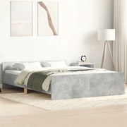 vidaXL Πλαίσιο Κρεβατιού με Κεφαλάρι/Ποδαρικό Γκρι Σκυροδεμ. 120x200εκ