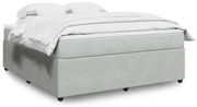 vidaXL Κρεβάτι Boxspring με Στρώμα Ανοιχτό Γκρι 180x200 εκ. Βελούδινο