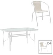 Τραπεζαρία Valor-Obbi I σετ 5τεμ μέταλλο-pe λευκό