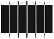 Διαχωριστικό Δωματίου με 6 Πάνελ Μαύρο 240 x 180 εκ. - Μαύρο