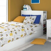Σεντόνια Παιδικά Honey Bee 545 (Σετ 3τμχ) White-Yellow DimCol Single 160x240cm 100% Βαμβάκι
