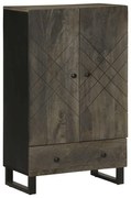 Ντουλάπι Μαύρο 60 x 33 x 110 εκ. από Μασίφ Ξύλο Μάνγκο - Μαύρο