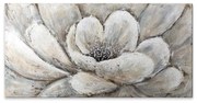 Πίνακας σε καμβά "Silver Flowers" Megapap ψηφιακής εκτύπωσης 140x70x3εκ.