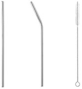 Καλαμάκια Μεταλλικά + Βουρτσάκι (Σετ 7τμχ) F-V Straws 160629