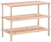 Παπουτσοθήκη με 3 Ράφια από Μασίφ Ξύλο Ελάτης