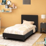 Κρεβάτι Nevil  100x200 PU χρώμα μαύρο ματ