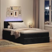 ΟΘΩΜΑΝΙΚΟ ΚΡΕΒΑΤΙ ΜΕ ΣΤΡΩΜΑ &amp; LEDS ΜΑΥΡΟ 120X190CM VELVET 3312682