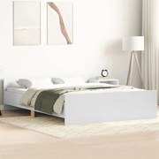 vidaXL Πλαίσιο Κρεβατιού με Κεφαλάρι & Υποπόδιο Λευκό 140 x 200εκ.