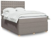 vidaXL Κρεβάτι Boxspring με Στρώμα Taupe 160x200 εκ. Υφασμάτινο