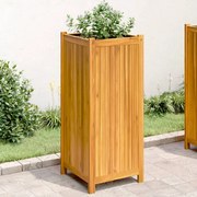 vidaXL Ζαρντινιέρα Κήπου με Επένδυση 42x42x100 εκ. Μασίφ Ξύλο Ακακίας