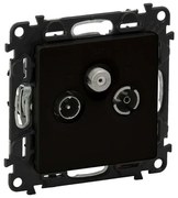 Πρίζα TV-R-SAT Διέλευσης Μαύρο Valena Life 756365 Legrand-756365-Μαύρο 756365