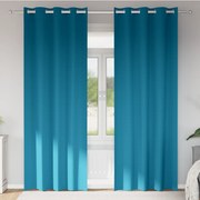 vidaXL Κουρτίνες με κουρτίνες 2 pcs Τιρκουάζ Πολυεστέρας
