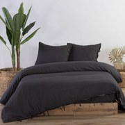 Παπλωματοθήκη Cotton-Linen Anthracite Nef-Nef Μονό 160x220cm Βαμβάκι-Λινό