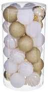 Χριστουγεννιάτικες Μπάλες (Σετ 30τμχ) A-S White/Gold 129157OB