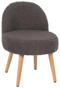 Σκαμπό Με Πλάτη Yasmine HM8395.21 47x46x64,5cm Μπουκλέ Ύφασμα Grey Ξύλο,Ύφασμα