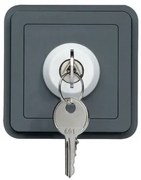 Διακόπτης 3 Θέσεων με Κλειδί Γκρι ΙΡ55 Cubyko WNA036 Hager-WNA036-Ανθρακί WNA036
