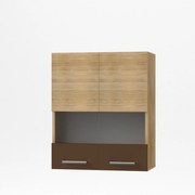 Alina Πάνω ντουλάπι με Τζάμι 60x30,5x71,8εκ Σονόμα-Μόκκα - SO-AV60G - SO-AV60G