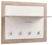 Έπιπλο Χολ - Κρεμάστρα Astor CIV Γκρί Δρύς - Λευκή Λάκα 93x26x71 εκ. 93x26x71 εκ.