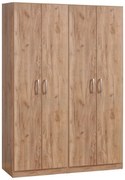 Ντουλάπα ρούχων τετράφυλλη Jonar I pakoworld χρώμα oak 120x42x180εκ