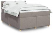 Κρεβάτι Boxspring με Στρώμα Taupe 140x190 εκ. Υφασμάτινο - Μπεζ-Γκρι