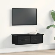 vidaXL Επιτοίχιο Ράφι Συρταριού Μαύρη Δρυς 60x26x18,5εκ Επεξεργασμένο Ξύλο