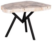 ΤΡΑΠΕΖΙ ΣΑΛΟΝΙΟΥ SAMAN HM9930 ΜΑΥΡΑ ΜΕΤΑΛΛΙΚΑ ΠΟΔΙΑ-TOP ΑΠΟΛΙΘΩΜΕΝΟΥ ΞΥΛΟΥ 76x53x45Υεκ