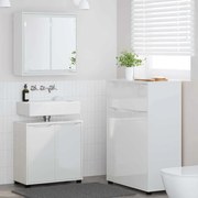 Σετ Επίπλων Μπάνιου με συρτάρι 3 pcs Υψηλής γυαλάδας λευκό