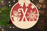 Σετ των 2 Intra απο ξύλο plywood 3mm-4mm πάχος – X Αρχικό Χριστουγεννιάτικο Στολίδι Δίασταση  20x20 cm INTRAFABR-107430691