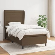 Κρεβάτι Boxspring με Στρώμα Σκούρο Καφέ 80x200 εκ. Υφασμάτινο - Καφέ