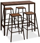 Τραπεζαρία Μπαρ (Σετ 5Τμχ) 223952 116x50x106cm Natural-Brown 4 Θέσεων