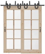 vidaXL Μηχανισμός Συρόμενης Μεσόπορτας Μαύρος 200 εκ. Ατσάλινος