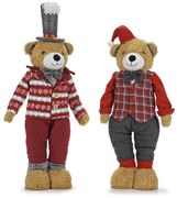 Χριστουγεννιάτικο Αρκουδάκι Με Εκτεινόμενα Πόδια 60cm Σε 2 Σχέδια