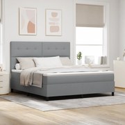 vidaXL Κρεβάτι Box Spring με Στρώμα Ανοιχτό Γκρι Σούπερ Βασιλικό Ύφασμα