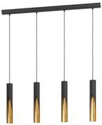 Φωτιστικό Κρεμαστό Eglo 900873 BARBOTTO Μαύρο Ματ (Black Mat)|Χρυσό Χρώμα (Gold Coloured) 3000K